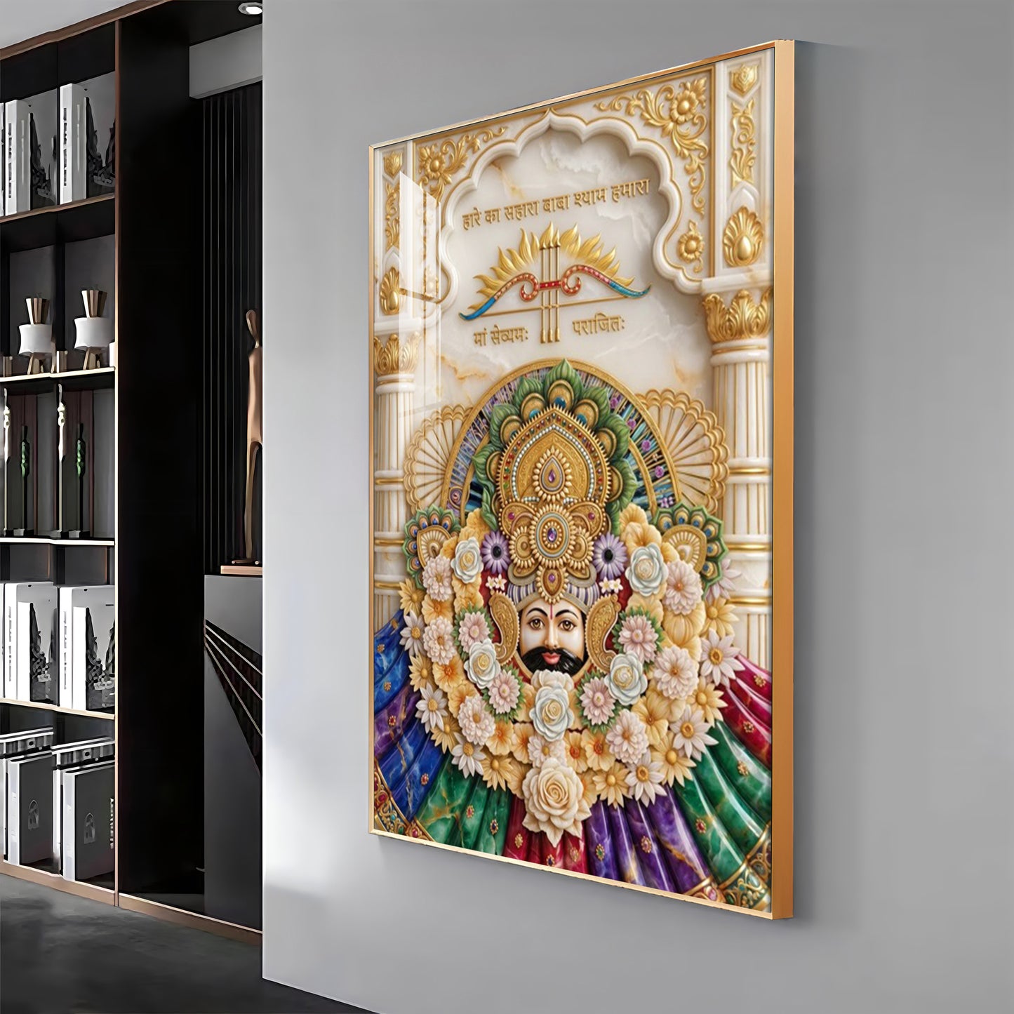 Lord Khatu Shyam Ji Premium Acrylic Vertical Wall Art