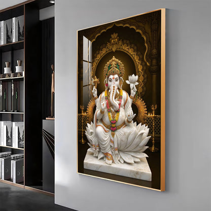 Vighnaharta ganesh Ji Premium Acrylic Vertical Wall Art