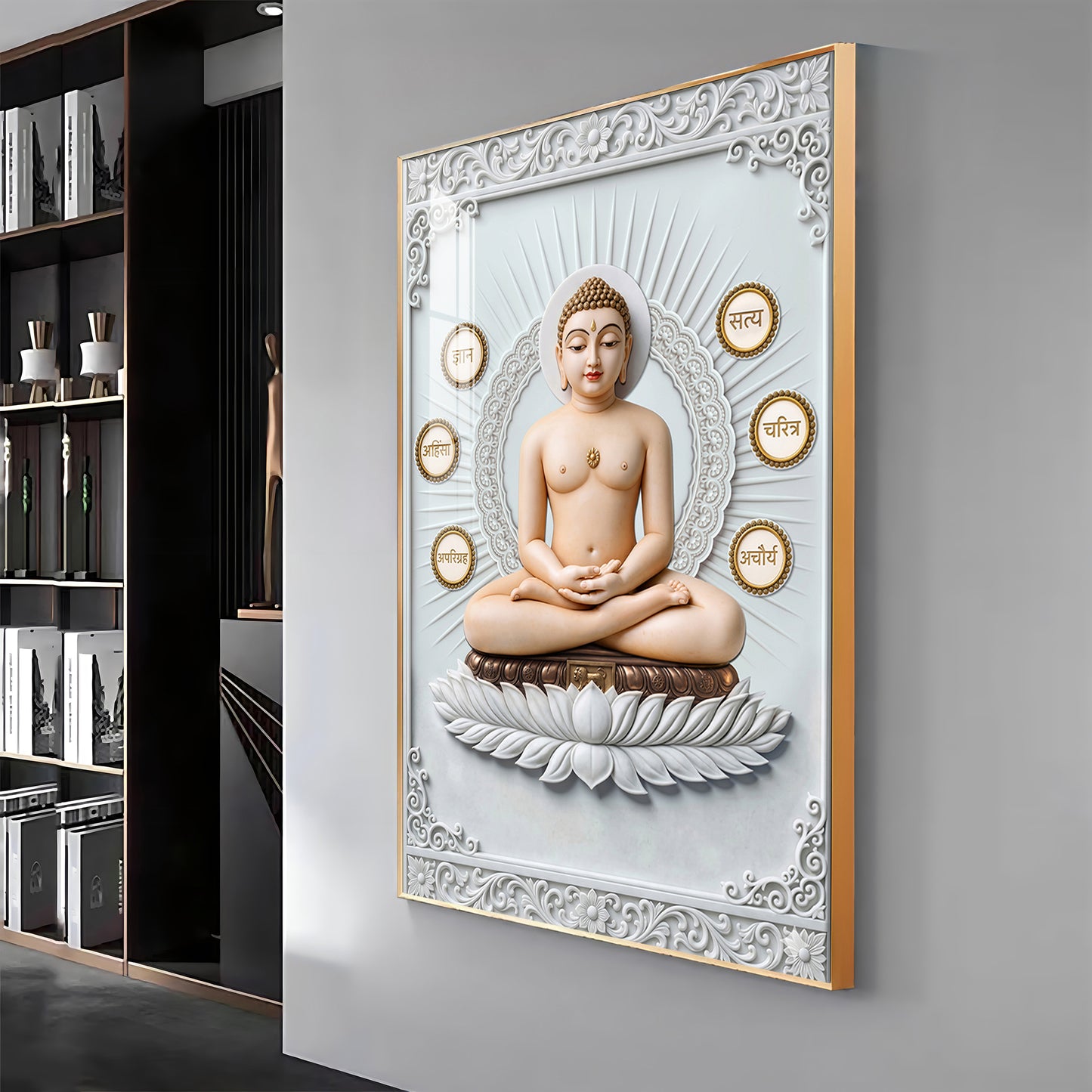 God Mahavir Jain Premium Acrylic Vertical Wall Art