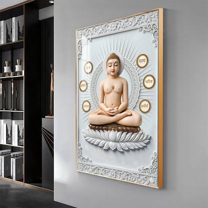 God Mahavir Jain Premium Acrylic Vertical Wall Art