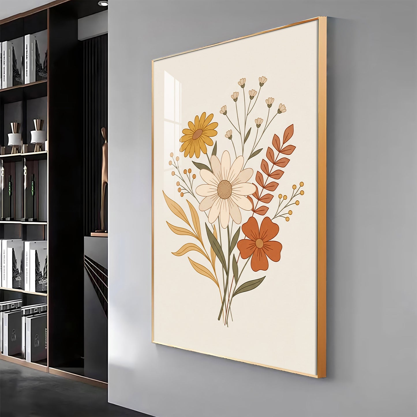 Boho Wildflower Bouquet Premium Acrylic Vertical Wall Art