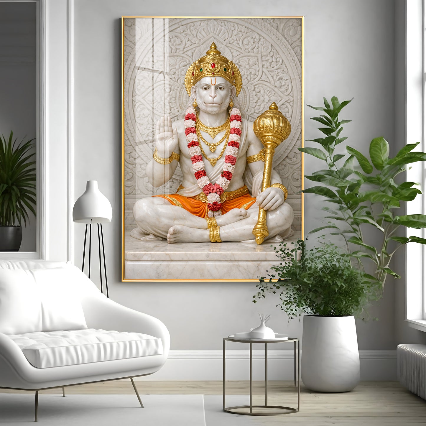 Divine Ram Bhakt Hanuman Premium Acrylic Vertical Wall Art