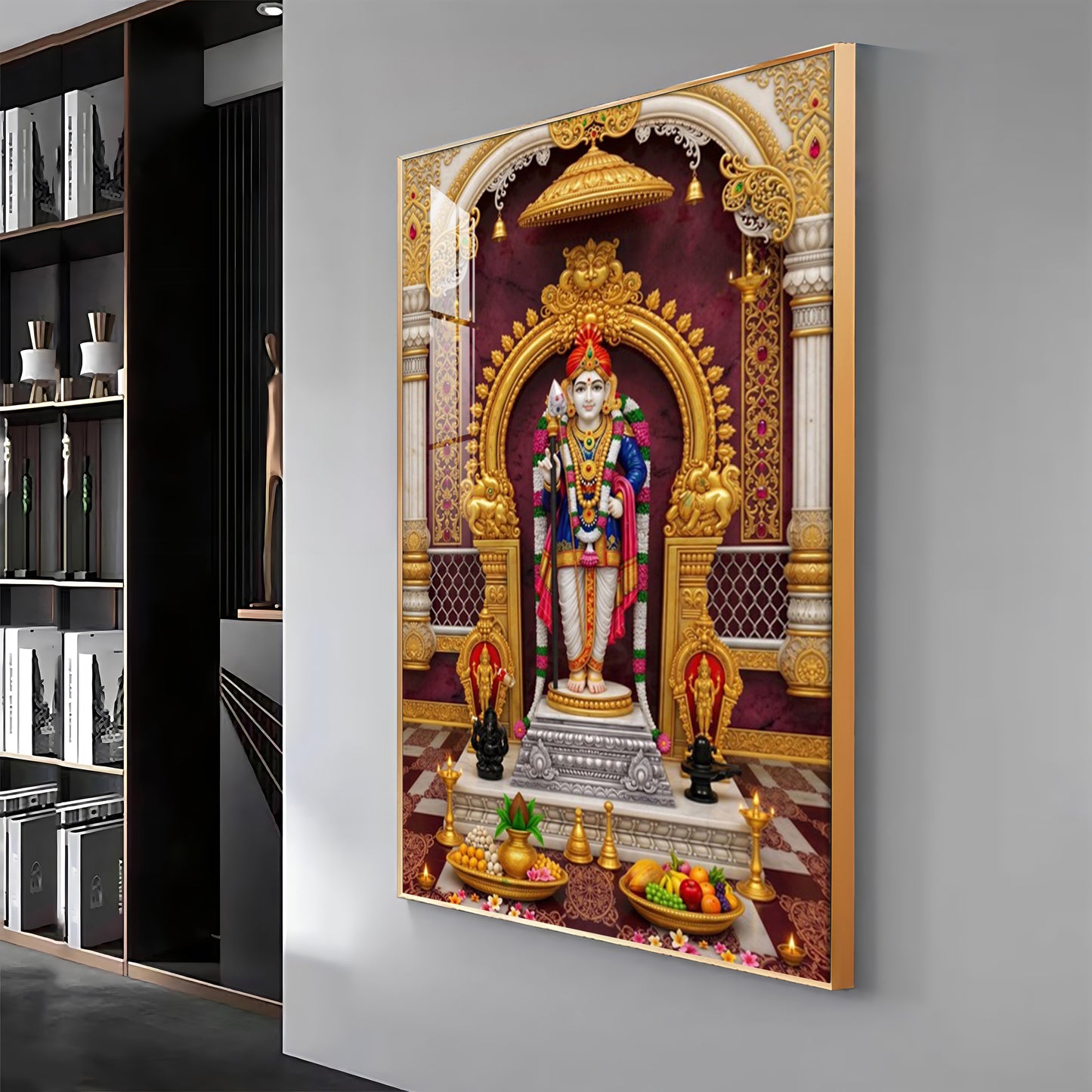 Palani Raja Lord Murugan Premium Acrylic Vertical Wall Art
