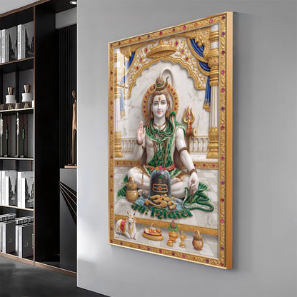 Lord Shiv Shankar Premium Acrylic Vertical Wall Art