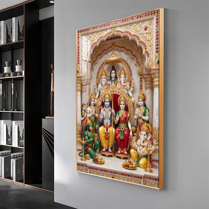Divine Ram Darbar Premium Acrylic Vertical Wall Art