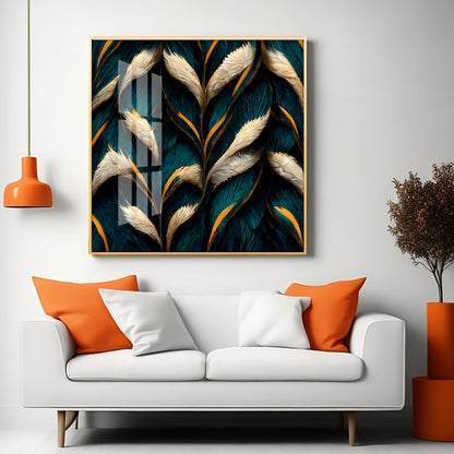 Feathers Premium Acrylic Square Wall Art