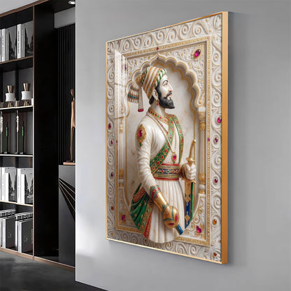 Warrior King Shivaji Maharaj Premium Acrylic Vertical Wall Art