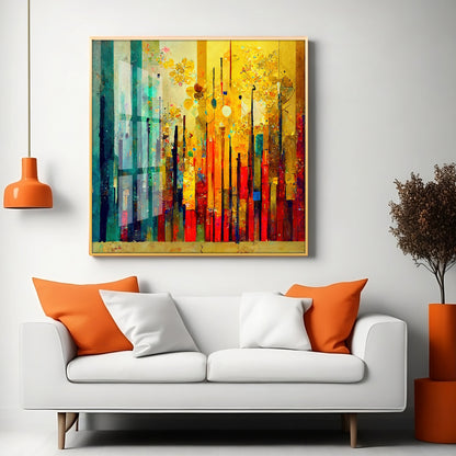 Multi Color Abstract Art Premium Acrylic Square Wall Art