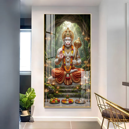 Divine God Hanuman Ji Premium Acrylic Vertical Wall Art