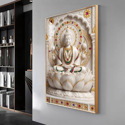 Peaceful Buddha Meditation Premium Acrylic Vertical Wall Art
