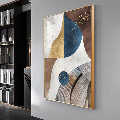 Nordic Modern Geometric Gold Premium Acrylic Vertical Wall Art
