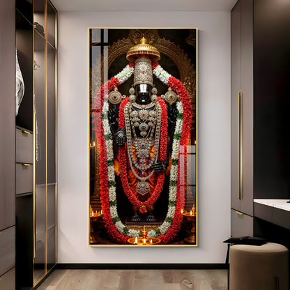 Lord Tirupati Balaji Premium Acrylic Vertical Wall Art