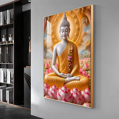 Tamatina Buddha Luxury Crystal Vertical Wall Art