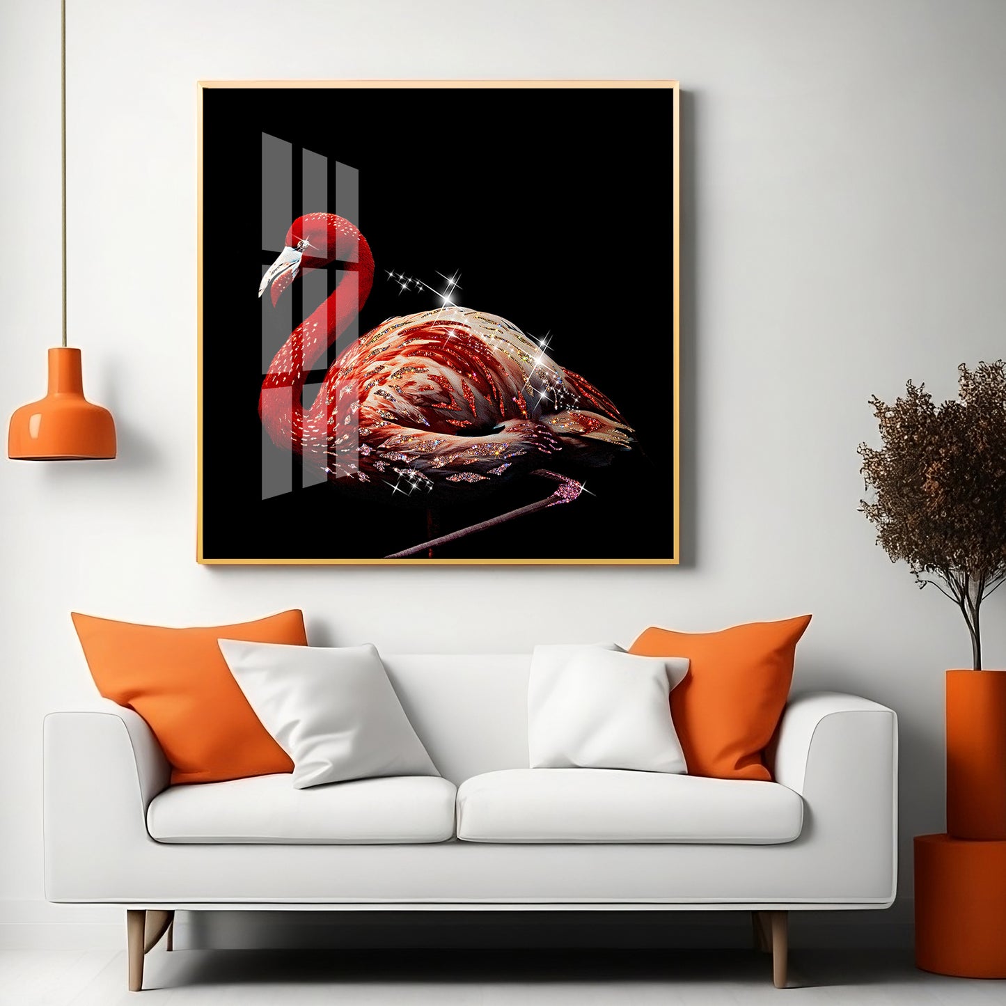 Flamingo Premium Acrylic Square Wall Art
