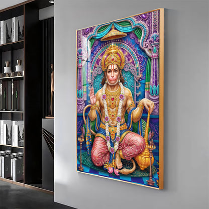 Divine Bajrangbali Premium Acrylic Vertical Wall Art
