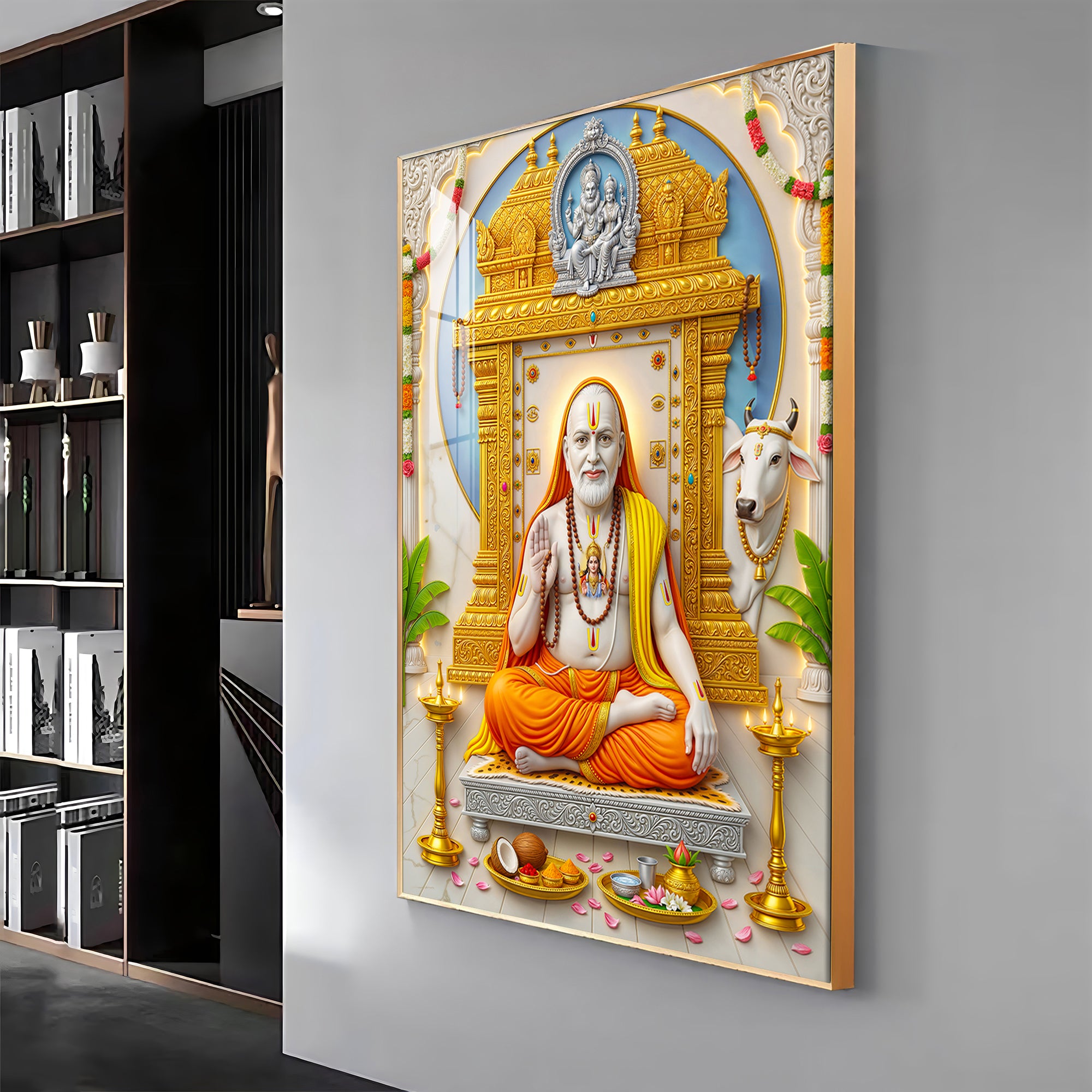 Sri Raghavendra Swamy Ji Premium Acrylic Vertical Wall Art