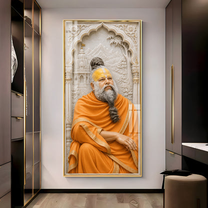 Sant Shri Premanand Ji Maharaj Premium Acrylic Vertical Wall Art