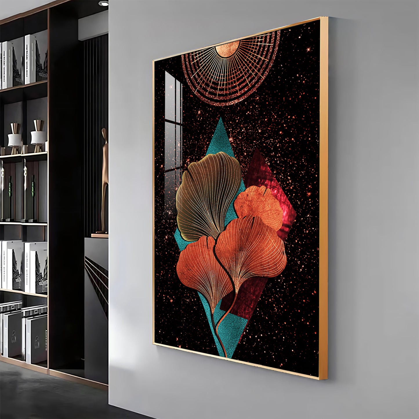 Floral Sunburst Premium Acrylic Vertical Wall Art