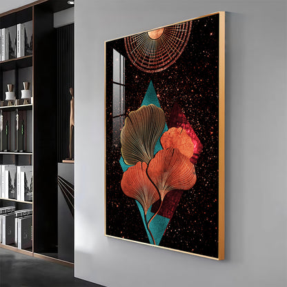 Floral Sunburst Premium Acrylic Vertical Wall Art