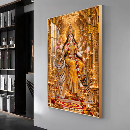 Sherawali Maiya Premium Acrylic Vertical Wall Art