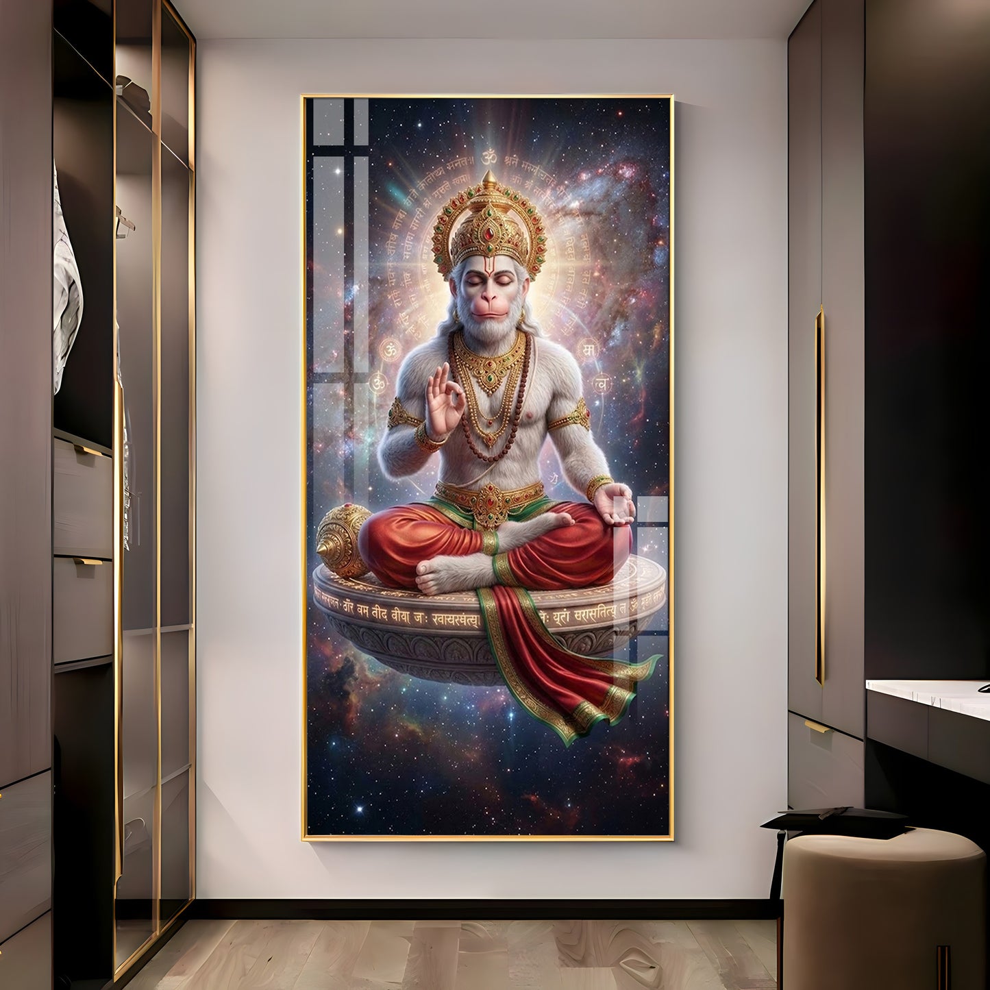 Hanuman in the Cosmos Premium Acrylic Vertical Wall Art