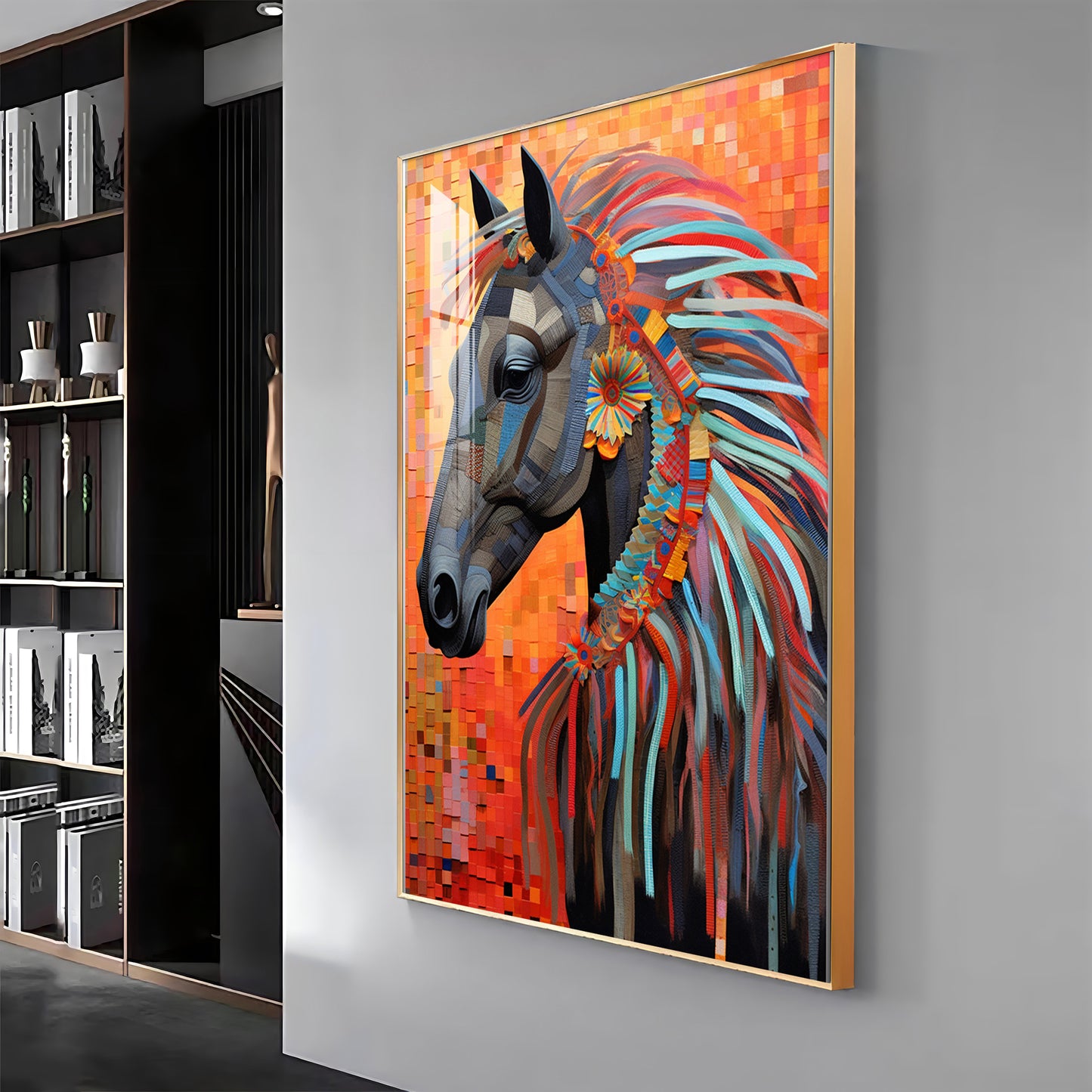 Multicolor Horse Premium Acrylic Vertical Wall Art