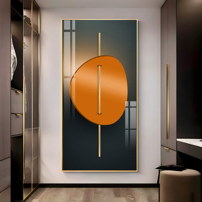 Abstract Orange Moon Premium Acrylic Vertical Wall Art