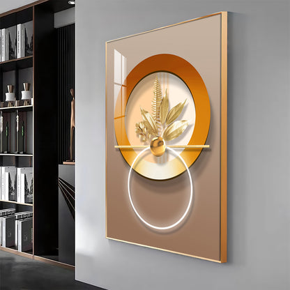 Golden Leaf Embrace Premium Acrylic Vertical Wall Art