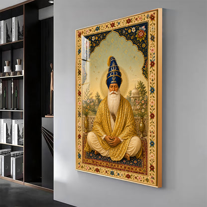 Guru Tegh Bahadur Ji Meditative Grace Premium Acrylic Vertical Wall Art