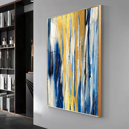 Radiant Blue Fusion Premium Acrylic Vertical Wall Art