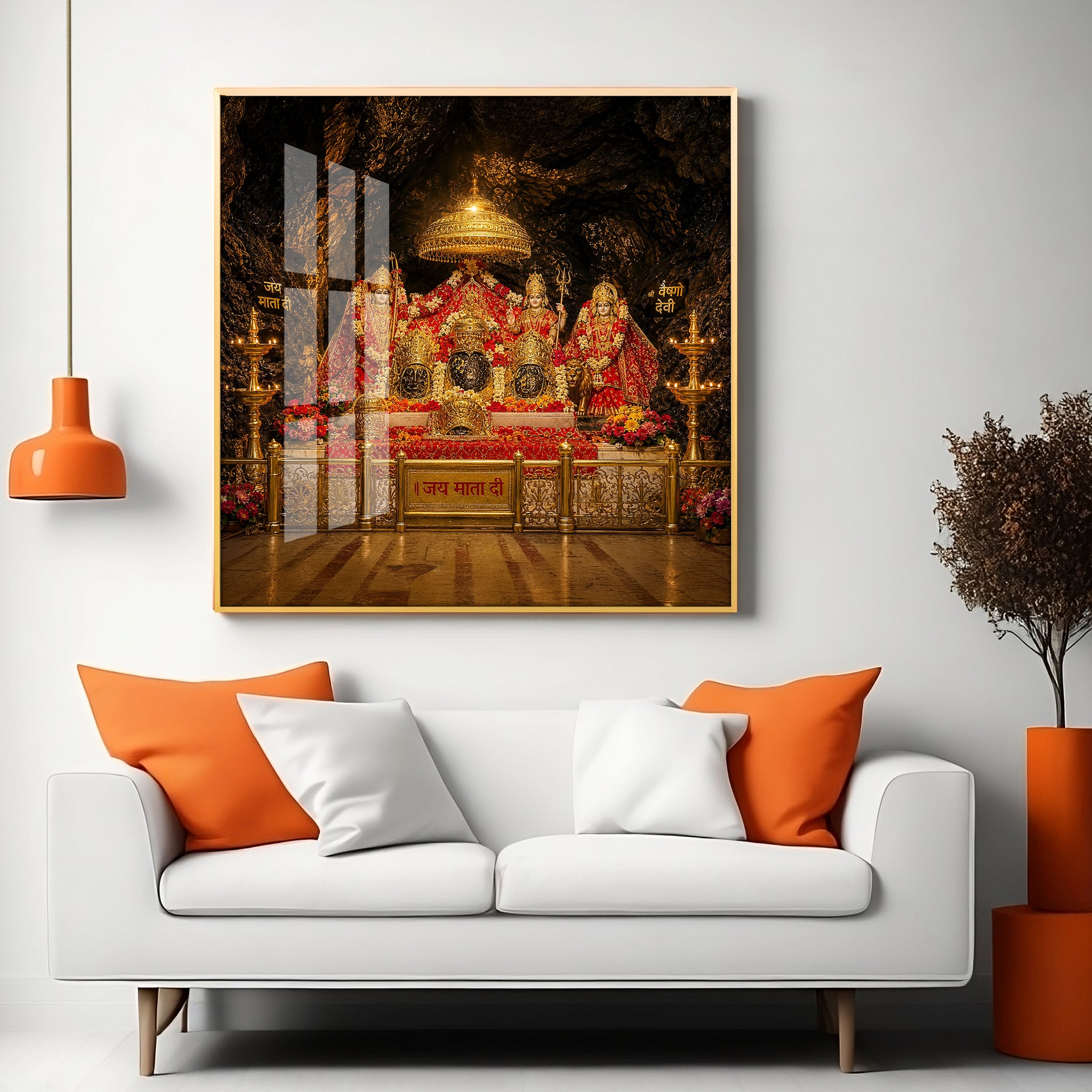 Goddess Vaishno Devi Premium Acrylic Square Wall Art