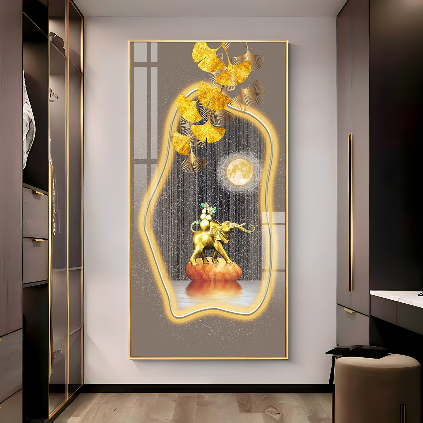Elephant Equine Elegance Premium Acrylic Vertical Wall Art