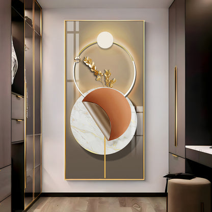 Golden Elegance Premium Acrylic Vertical Wall Art