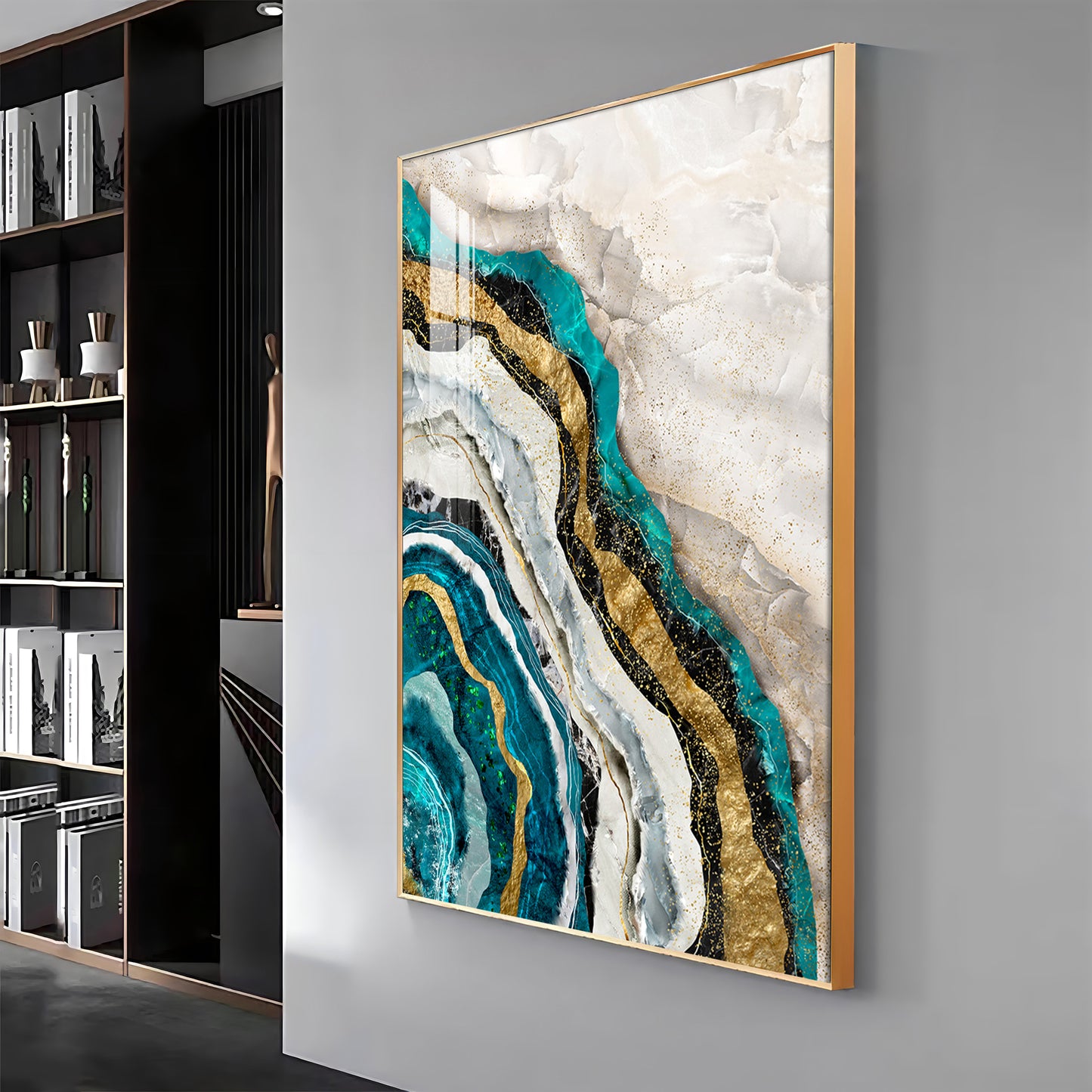 Timeless Striped Elegance Premium Acrylic Vertical Wall Art
