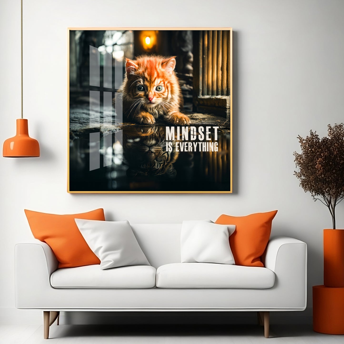 Mindset Is Everything Motivational Premium Acrylic Square Wall Art