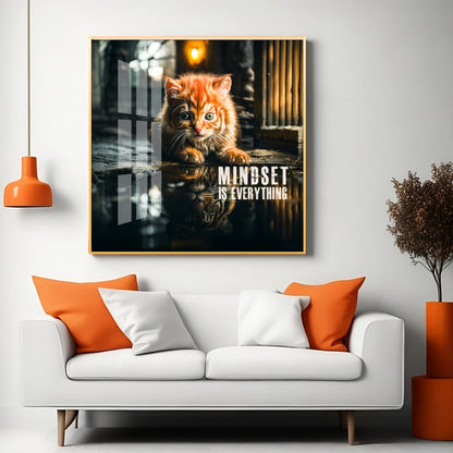 Mindset Is Everything Motivational Premium Acrylic Square Wall Art