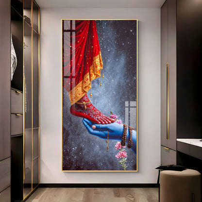 Feet Of Shri Parvati With Shiv Ji Hand Premium Acrylic Vertical Wall Art