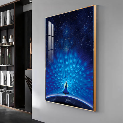 Mystic Peacock Premium Acrylic Vertical Wall Art