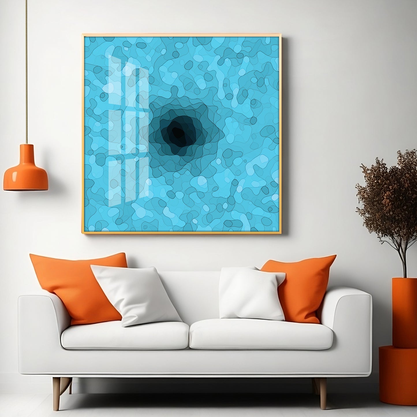 Abstract Blue Colored Design Premium Acrylic Square Wall Art