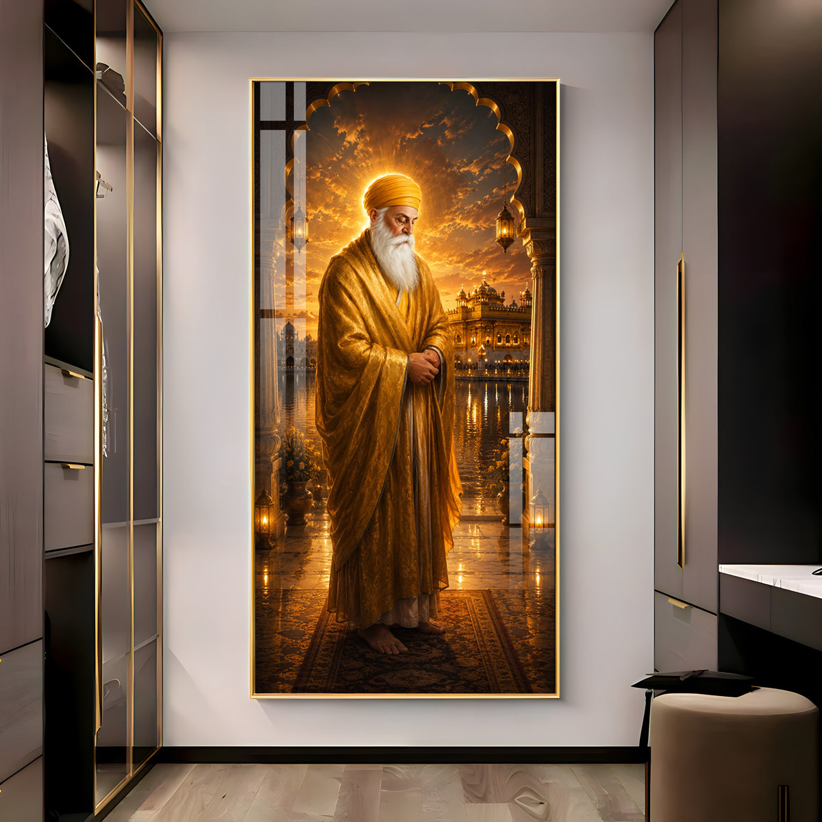 Founder Of Sikhism Guru Nanak Dev Ji Premium Acrylic Vertical Wall Art