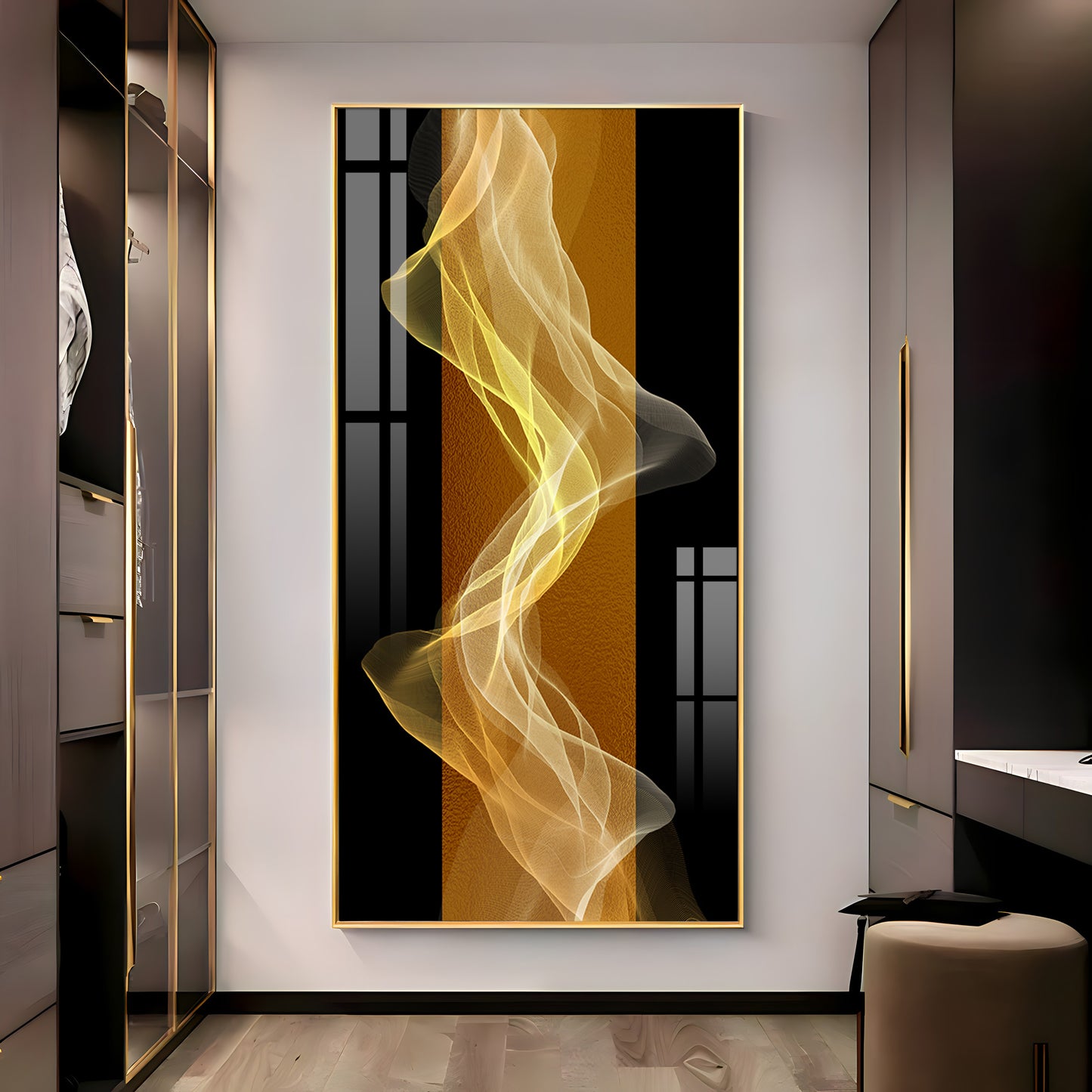 Energetic Etheric Waves Premium Acrylic Vertical Wall Art