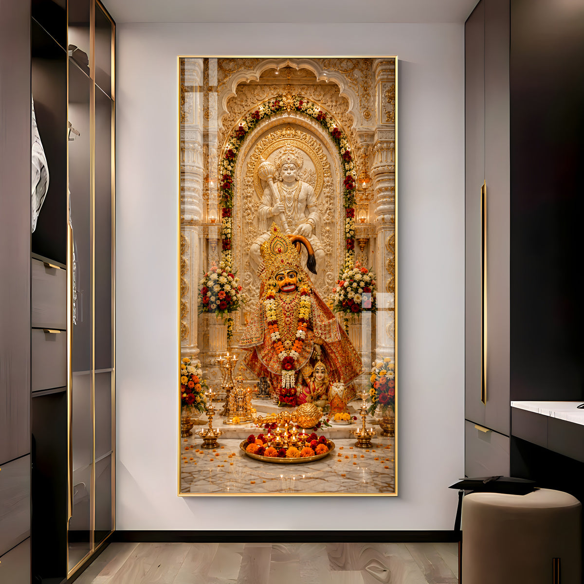 Divine Salangpur Hanumanji In Temple Premium Acrylic Vertical Wall Art