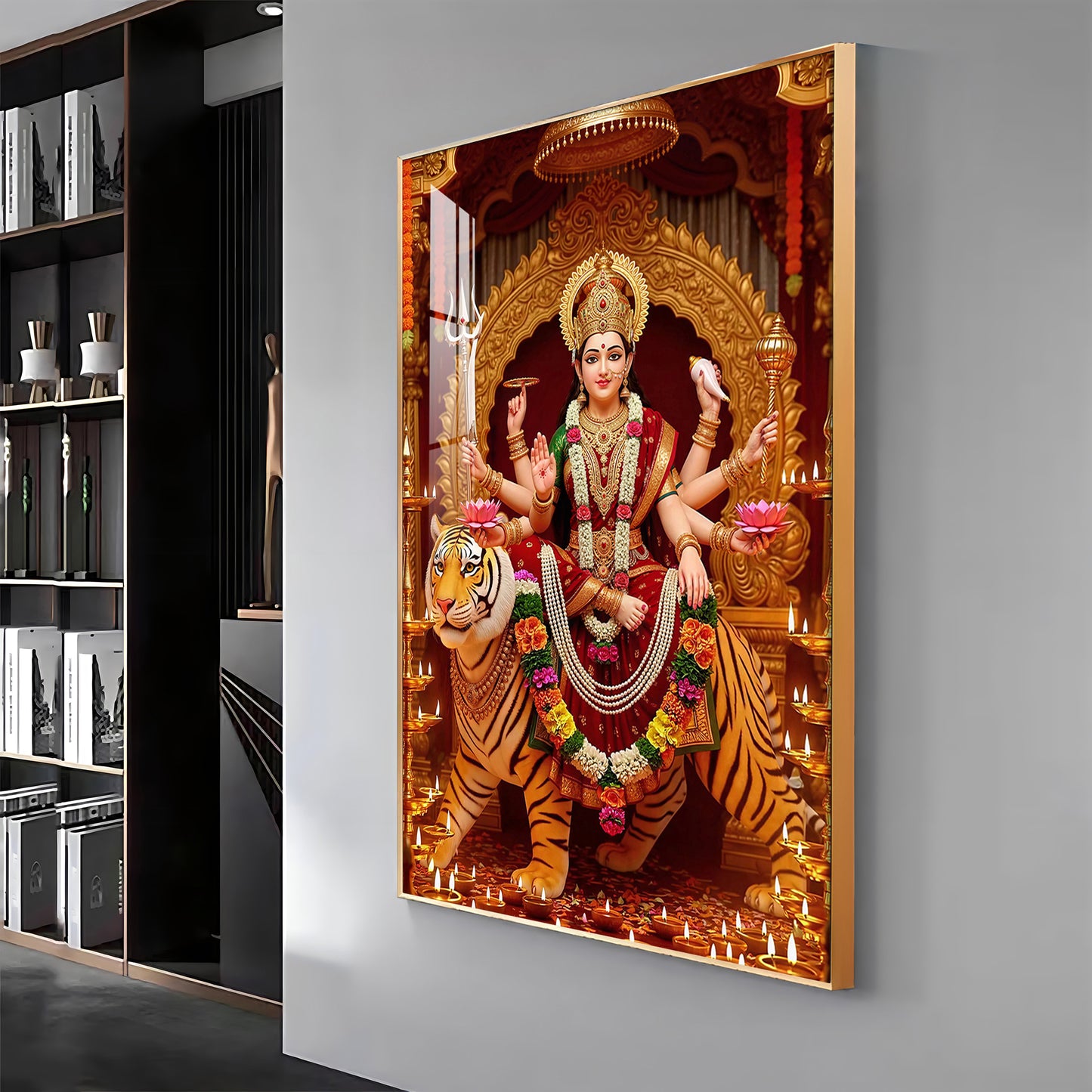 Divine Maa Durga Premium Acrylic Vertical Wall Art