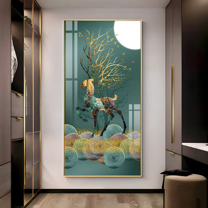 Colorful Deer Premium Acrylic Vertical Wall Art