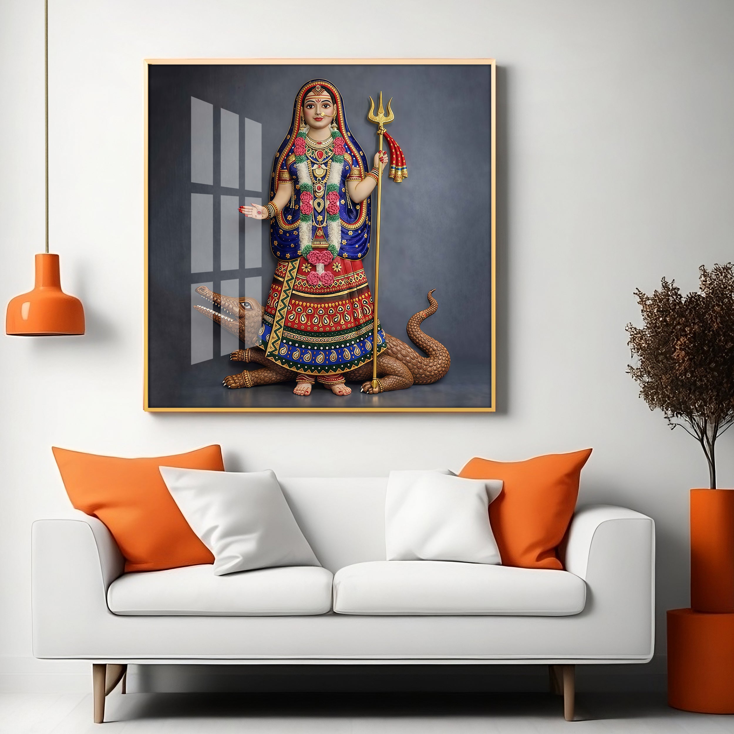 Goddess Khodiyar Maa Premium Acrylic Square Wall Art