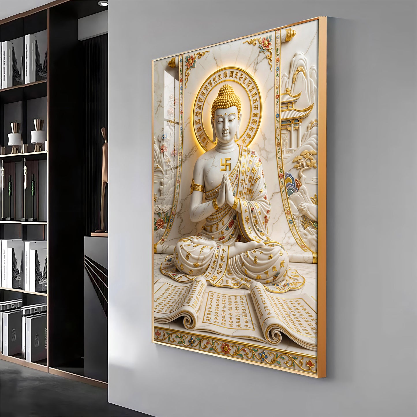 Beautiful Sitting Buddha Premium Acrylic Vertical Wall Art