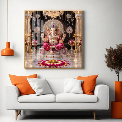 Ganpati Bappa Premium Acrylic Square Wall Art