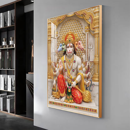 Eternal Blessings Of Bajarang Bali Premium Acrylic Vertical Wall Art