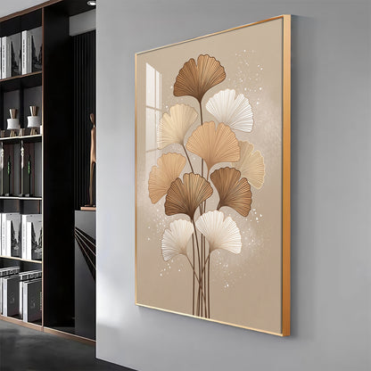 Ginkgo Biloba Line Art Premium Acrylic Vertical Wall Art