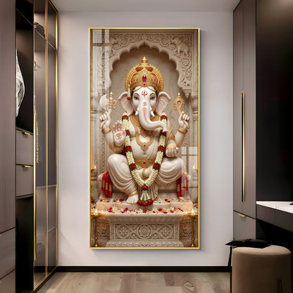 Divine Ganesh Ji Essence Premium Acrylic Vertical Wall Art